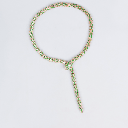 S925 Silver Snake-Shaped Enamel Necklace