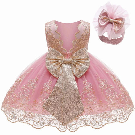 Baby Girls Princess Dress Baby Baptism Dress Toddler Easter Costume Children Evening Party Gown 2025 New Girl White Dress