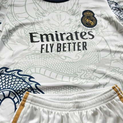 Ronaldo White Dragon Home Edition Kids Soccer Jersey Kit