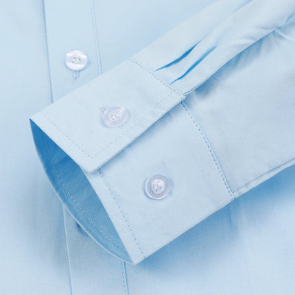 Boys Oxford Shirts Kids Light Blue School Uniform Halloween Chrtimas Easter Church Perform New Year Button Down Dress Clothes