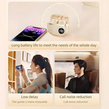 Lenovo TWS Wireless Bluetooth Headset LED Dislpaly Waterproof Noise Reduction Earphone Sports Stereo Noise Canceling Headphone