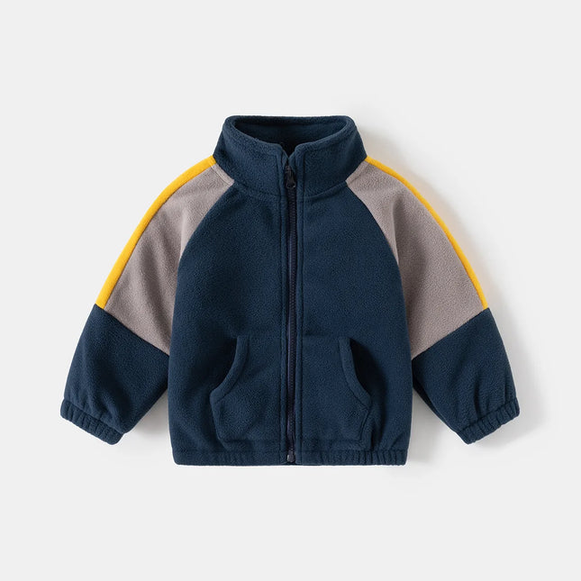 Baby Toddler Boys Jackets and Coats Kids 1 to 2 3 4 5 6 7 Years Blue Korean Winter Polar Fleece Warm Outerwear Children Clothing