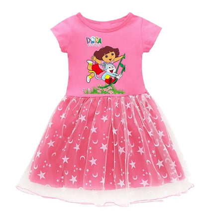 Kids Dress Dora Summer Baby Girls Princess Dress Children Wedding Birthday Party Clothes Christmas Halloween Costume
