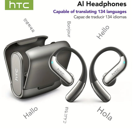 Open-ear Bluetooth Headphones HTC 30 Hrs Playback Wireless Earphones Noise Canceling Earbuds Clear Sound Quality for Music Sport