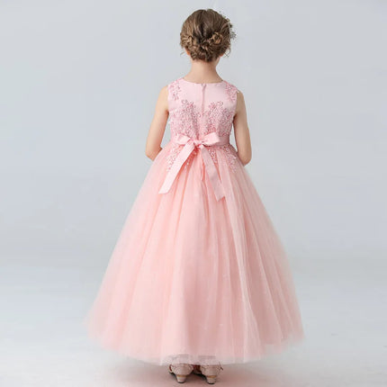 BX683 Kids Dresses For Girls Lace Dress Gown Princess Clothes Children Formal Evening Party Flower Girls Wedding Vestidois