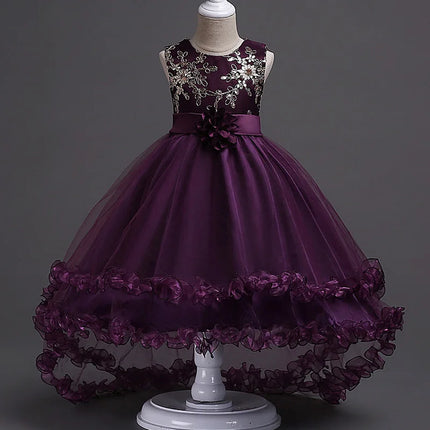 Baby Girls Princess Lace Flower Wedding Christmas Party Tutu Dress Children Kids Elegant Vestidos for 4-15Years Teenager Wear
