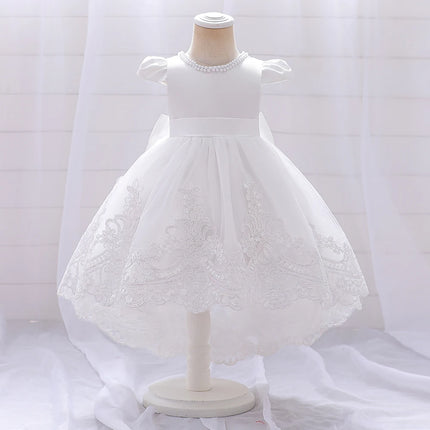 Big Bow Baby Girls 1st Birthday Princess Dress Toddler Infant Embroidery Flower Baptism Girl Party Dresses for Kids Wedding Gown