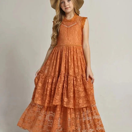 Girls Flower Dress Lace Cotton Dress Baby Kids Wedding Princess Party Dress Teenager Children Christmas Clothes for 4 6 8 10 12y