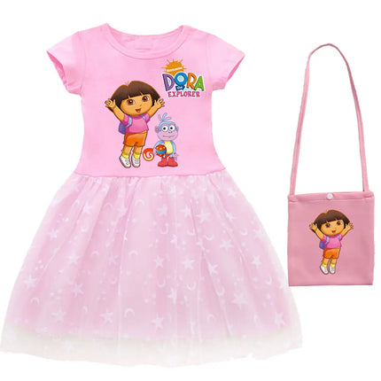 Kids Dress Dora Summer Baby Girls Princess Dress Children Wedding Birthday Party Clothes Christmas Halloween Costume