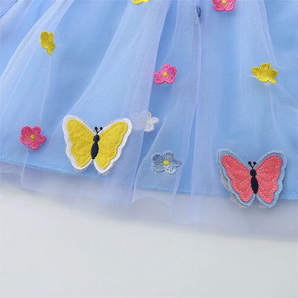 Jumping Meters 2-7T Summer Butterfly Girls Dresses Kids Vestidos Party Birthday Baby Clothes Butterfly Embroidery Dress Wedding