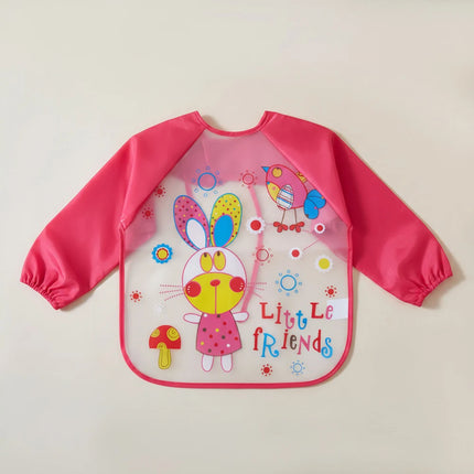 Waterproof Full Sleeve Baby Bibs Children Apron Long Sleeve Feeding Smock Kids Eating Breastplate Infant Scarf Clothing