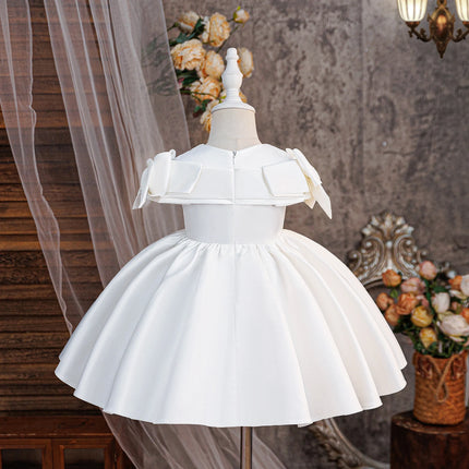 Toddler Baptism 1st Birthday Party Baby Girls Dress Elegant Wedding Princess Evening Dress Girl Bow Bridesmaid Prom Gown