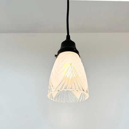 Clear And Frost Fan Ribbed Scallop Pendant Light/Wall Sconce