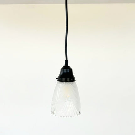 Clear And Frost Fan Ribbed Scallop Pendant Light/Wall Sconce