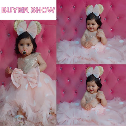1-6-year-old baby's first birthday party fluffy mesh Tutu Dress New Flower Girl irregular skirt dress wedding party dinner dress