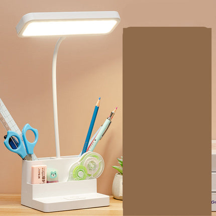LED Table Lamp With Pen Storage Eye Protection Stepless Dimming Desk Lamp Study Children Smart LED Bedside Lamp Light Decorative Table Lamp Cute Study Lamps for Bedroom Décor