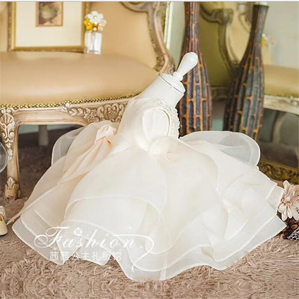 Girls Dress For Party And Wedding Tutu Princess 1st Birthday Dress Flower Toddler Bridesmaid Girls Ball Gown Baby Baptism Dress