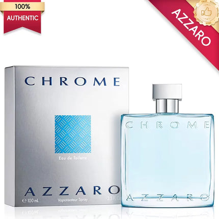 Azzaro Chrome EDT 3.3oz, Luxury Men's Perfume with Refreshing Aquatic Aroma, Long Lasting Fragrance, Ideal Gift for Father Brother on Birthday & Graduation