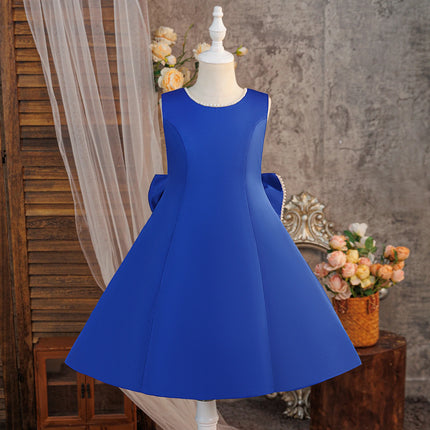 Fashion Baptism Party Prom Girls Dress Elegant Bow Wedding Bridesmaids Princess Dress for Girl Gala Birthday Graduation Costumes