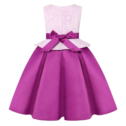 Summer Children's Dress Bow Princess Cute Dress Flower Child Wedding Host Show Evening Dress