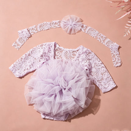2pcs/sets Baby Tutu Dress Newborn Photography Outfit Adorable Lace Girl Princess Dress Romper Baby Gifts Photo Shooting Clothing