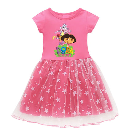 Kids Dress Dora Summer Baby Girls Princess Dress Children Wedding Birthday Party Clothes Christmas Halloween Costume