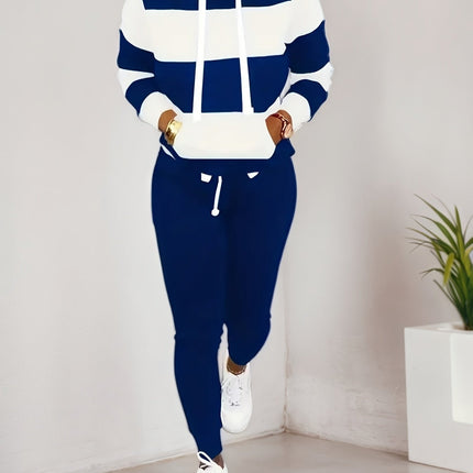 Women’s Two Piece Sportswear Set – Casual Sweatshirt and Pants Outfit
