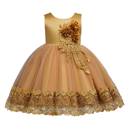 Summer Girls Dress Lace Applique Flower Girl Party Dresses Children Costume 2-10 Years Kids Wedding Princess Birthday Dress