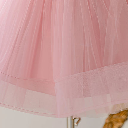 Summer Flower Bridesmaids Girls Dress Elegant Wedding Baptism Party Princess Prom Dresses Girl Bow Birthday Banquet Kids Clothes