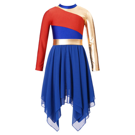 Girls Wordhip Liturgical Costume Lyrical Dance Dress Kids Celebration of Spirit Church Dress Dancewear Stage Performance Costume