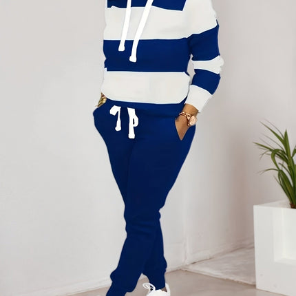Women’s Two Piece Sportswear Set – Casual Sweatshirt and Pants Outfit