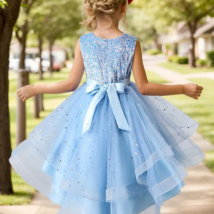 Baby Girl Princess Floral Sequins Dress Off Shoulder Infant Toddler Child Tulle Vestido Party Wedding Pageant Baby Clothes 3-12Y