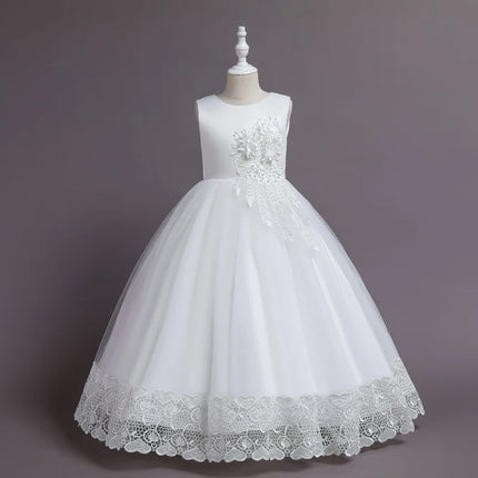 Summer Tulle Flower Girls Dress for Wedding Party Child Princess Pageant Long Gown Kids Dresses for Girls Formal Evening Clothes