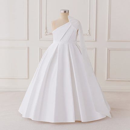 Fashion Bow Bridesmaids Party Girls Dress Elegant Wedding Birthday Princess Prom Dresses for Girl Gala First Communion Costumes