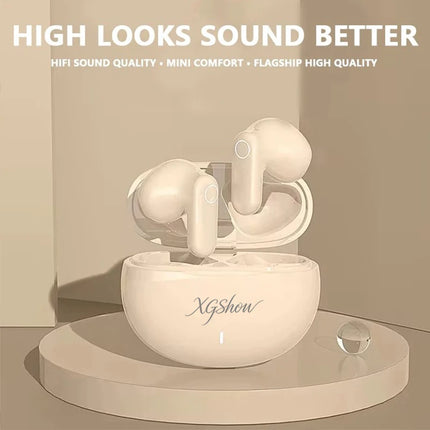 XGSHOW M21S TWS Bluetooth Headphones Wireless High Sound Quality HiFi Ultra Long Battery Life Half In-ear Earbuds Mini Portable