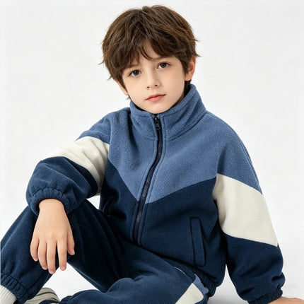 Baby Toddler Boys Jackets and Coats Kids 1 to 2 3 4 5 6 7 Years Blue Korean Winter Polar Fleece Warm Outerwear Children Clothing
