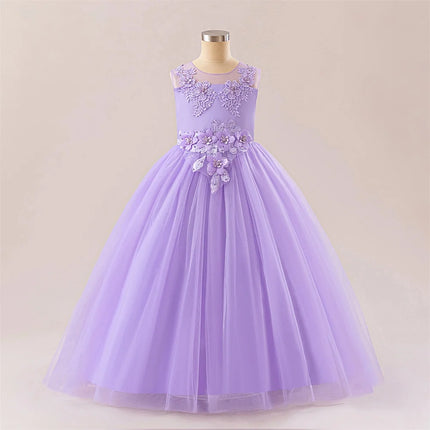 Elegant Baptism Wedding Girls Dress Fashion Tulle First Communion Princess Party Kids Dresses for Girl Bridesmaids Evening Gown