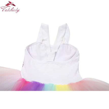 New Ballet Tutu Skirt Baby Girl Clothes  Sequins Colorful  Girls Party Dance Rainbow Tulle Skirts Children Clothing