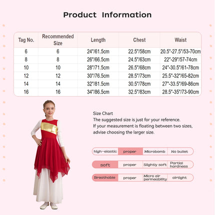 Girls Wordhip Liturgical Costume Lyrical Dance Dress Kids Celebration of Spirit Church Dress Dancewear Stage Performance Costume