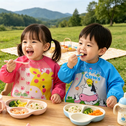 Waterproof Full Sleeve Baby Bibs Children Apron Long Sleeve Feeding Smock Kids Eating Breastplate Infant Scarf Clothing