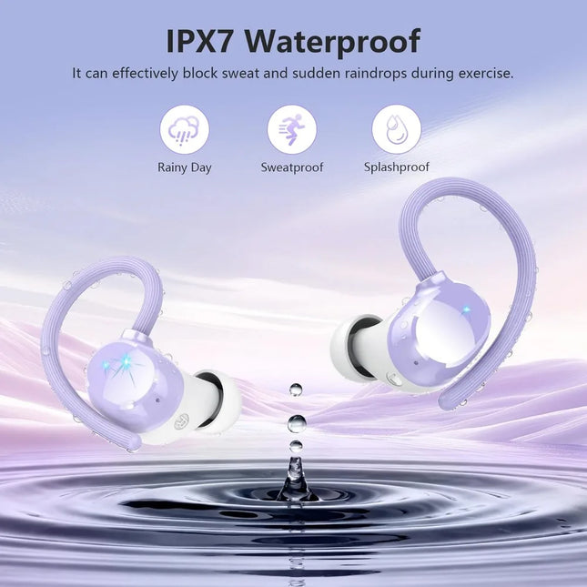 Wireless Earbuds: Long Playtime, Deep Bass, Waterproof Sport Headphones for Extended Workouts on iOS and Android