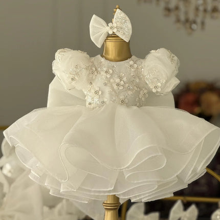 KLFLGD New Sequined Blue Dress, Gorgeous Flower Girl Wedding Dress, High-End Banquet Custom Girl Beauty Pageant Costume
