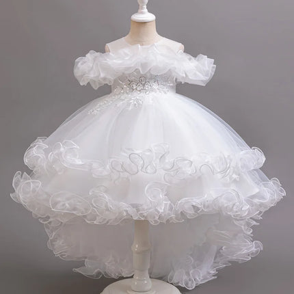 Girl Flower Princess Sequins Baby Wedding Christmas Party Tail Dress Birthday Party Wedding Flower Girl Sweet and Cute Dress