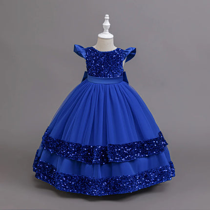 HETISO Elegant Girls Dresses For Christmas Wedding Children's Bridesmaid Ball Gown Kids Princess Birthday Party Clothes