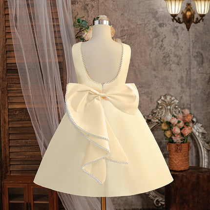 Fashion Baptism Party Prom Girls Dress Elegant Bow Wedding Bridesmaids Princess Dress for Girl Gala Birthday Graduation Costumes