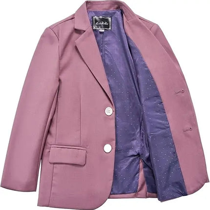 4 Pieces Pink Jacket Vest Pants Bowtie Children Skinny Dress Gentleman Kids Photograph Suit Boys Graduation Performance Costume