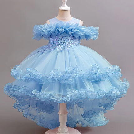 Girl Flower Princess Sequins Baby Wedding Christmas Party Tail Dress Birthday Party Wedding Flower Girl Sweet and Cute Dress