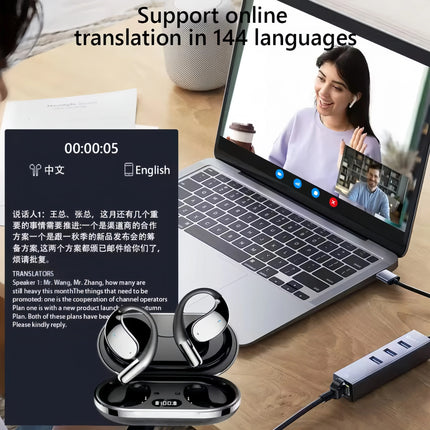 2026 New AI Translation Earbuds Bluetooth 5.4 Noise Cancelling 144 Languages Real Time Instant Translator 3-in-1 Smart Headset