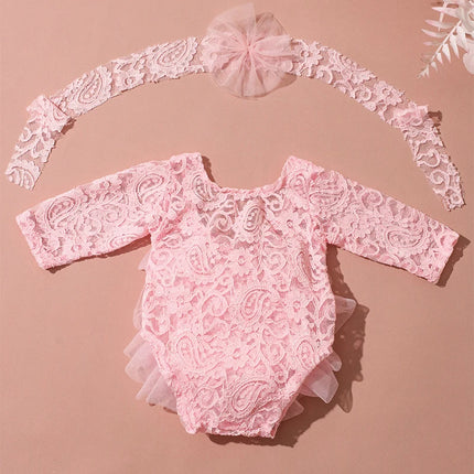 2pcs/sets Baby Tutu Dress Newborn Photography Outfit Adorable Lace Girl Princess Dress Romper Baby Gifts Photo Shooting Clothing