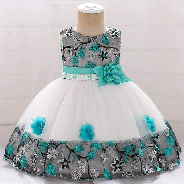 Infant Baby Girl Dress Tulle Baptism Dresses for Girls 1st Year Birthday Beading Lace Appliqued Party Wedding Prom Kids Clothes